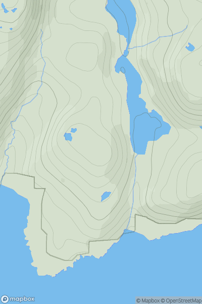 Thumbnail image for Beinn a' Charnain [Lewis and Nearby Islands] [NB029166] showing contour plot for surrounding peak